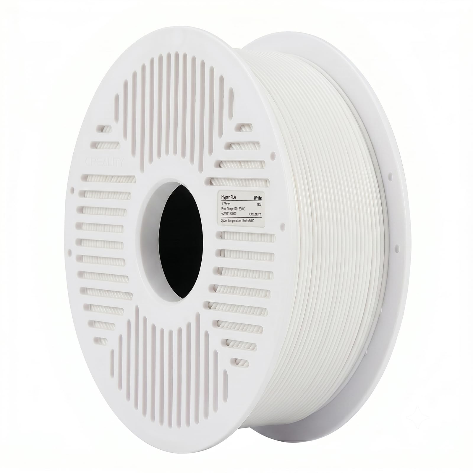 Creality Hyper PLA Filament RFID 1.75mm with Reusable Spool 1KG, High Speed Up to 600mm/s, White, 1-Pack