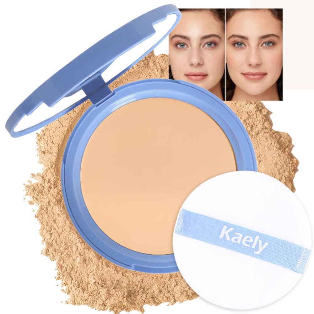 evpct Oil Control Pressed Face Powder Compact for Women, Translucent Setting Powder Makeup Foundation for Women, Waterproof Long Lasting Lightweight, polvo compacto de maquillaje, 02# Natural Beige 0.35 Ounce (Pack of 1) 02#-Natural Beige