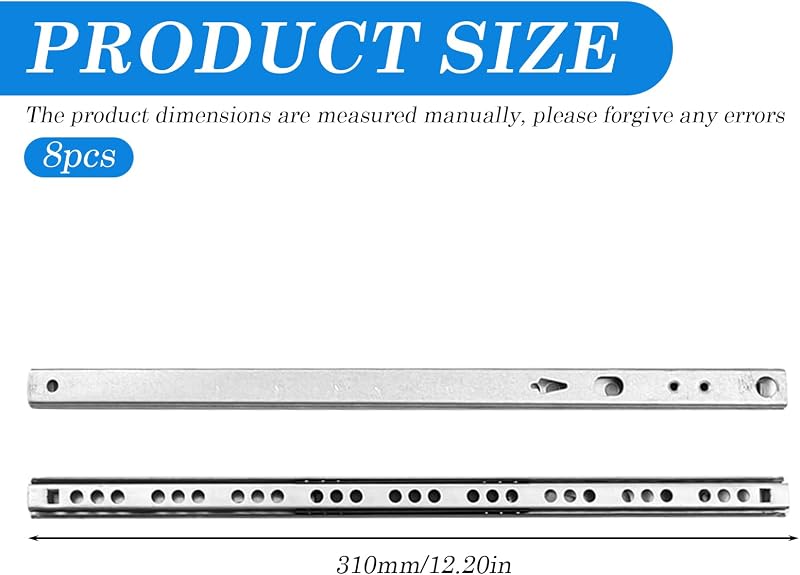 WIYETY 310mm fiók csúszka 8db acél golyóscsapágy sín szett