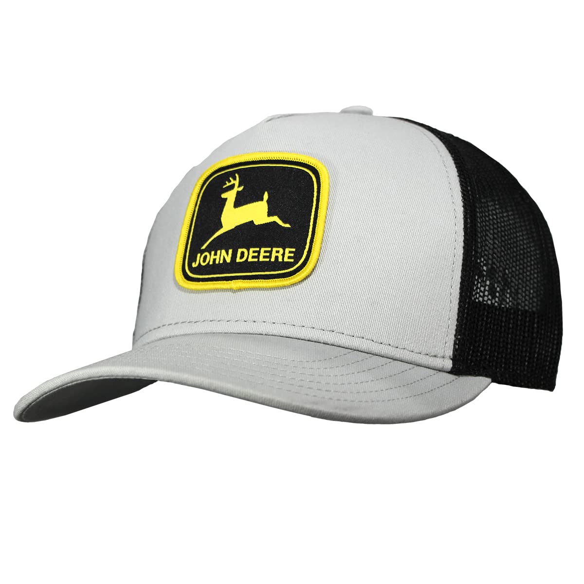 John Deere Men's Grey / Black Twill Trucker Hat Mesh Baseball Cap-Black-Os