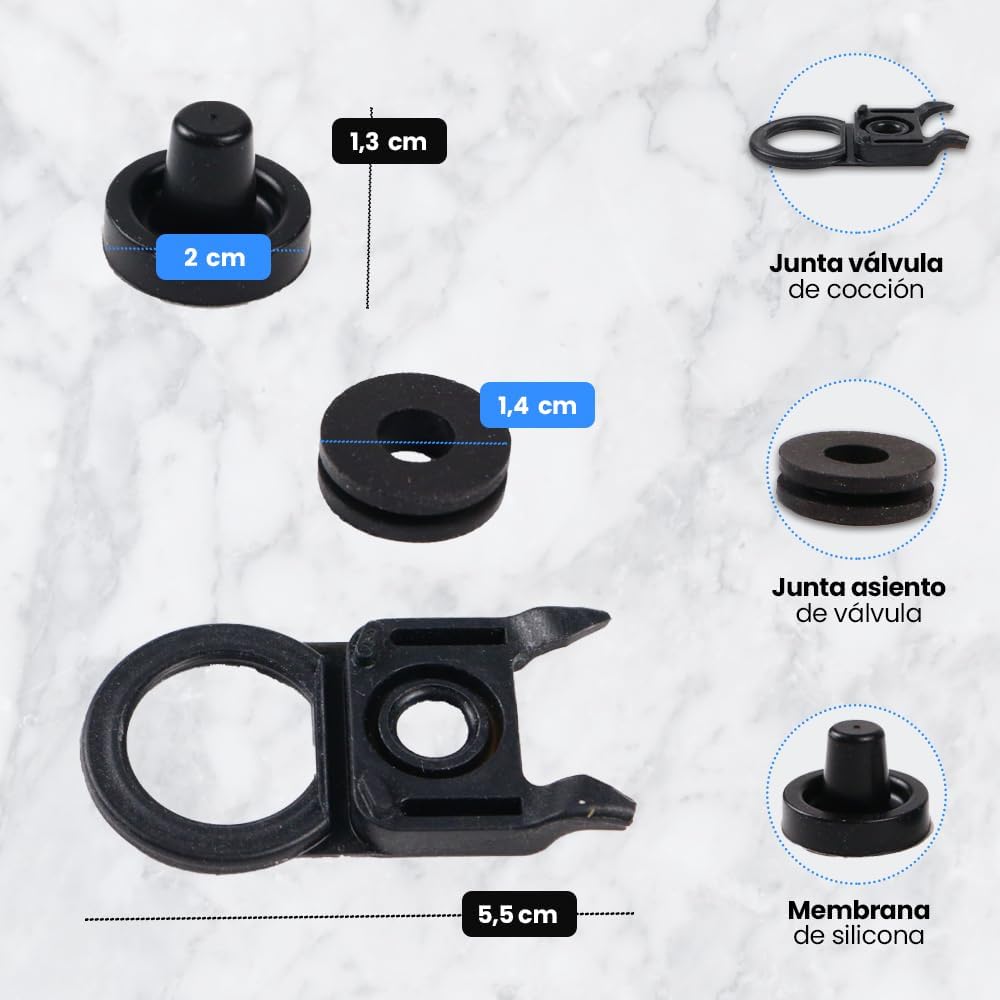 ANAKEL HOME Pack Valve Gaskets 4009209307633 Compatible with Fissler Vitavit Comfort and Premium Cookers | Includes Membrane and Gaskets for Easy Installation