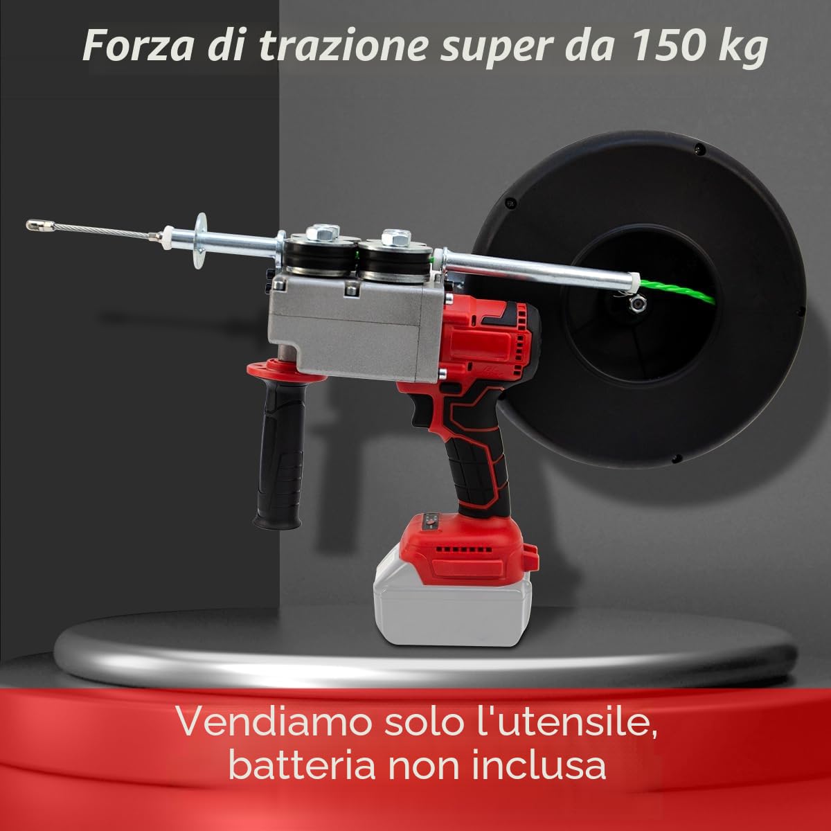 Estrattore Per Cavi Elettrici Senza Fili(Senza Batteria) | Infilacavi da Elettricista per Tubi Nascosti, Macchina per tesare Cavi Automatica, per Elettricisti, Cavo da 50 M