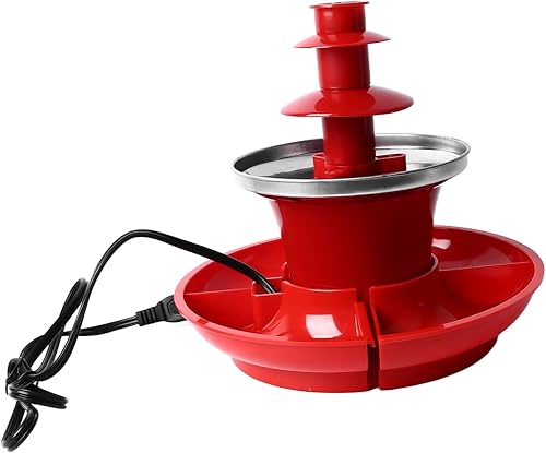 Miniatura 6 de Fuente de chocolate de 3 niveles, máquina eléctrica de fuente de fondue de chocolate, mini olla de fondue de chocolate caliente, queso derretido,