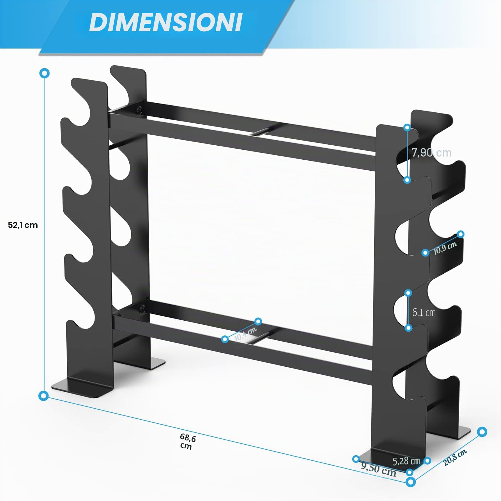 WINNOW Manubri Rack Home Gym Manubri Rack di Stoccaggio Manubri Supporto di Peso Multistrato