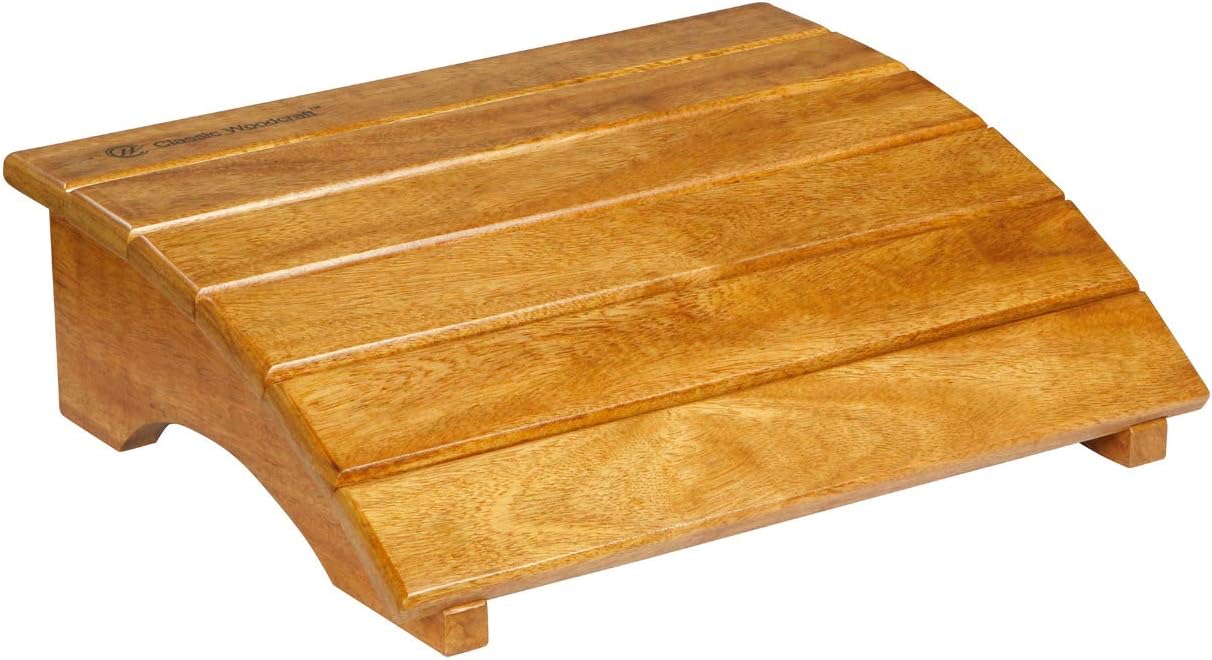 - wooden footrest, foot stool, Ergonomic design made of quality wenge wood melamine matt finish, Home, Work and office, PC use, Compact (L 15"X W 11"X H 4.5")