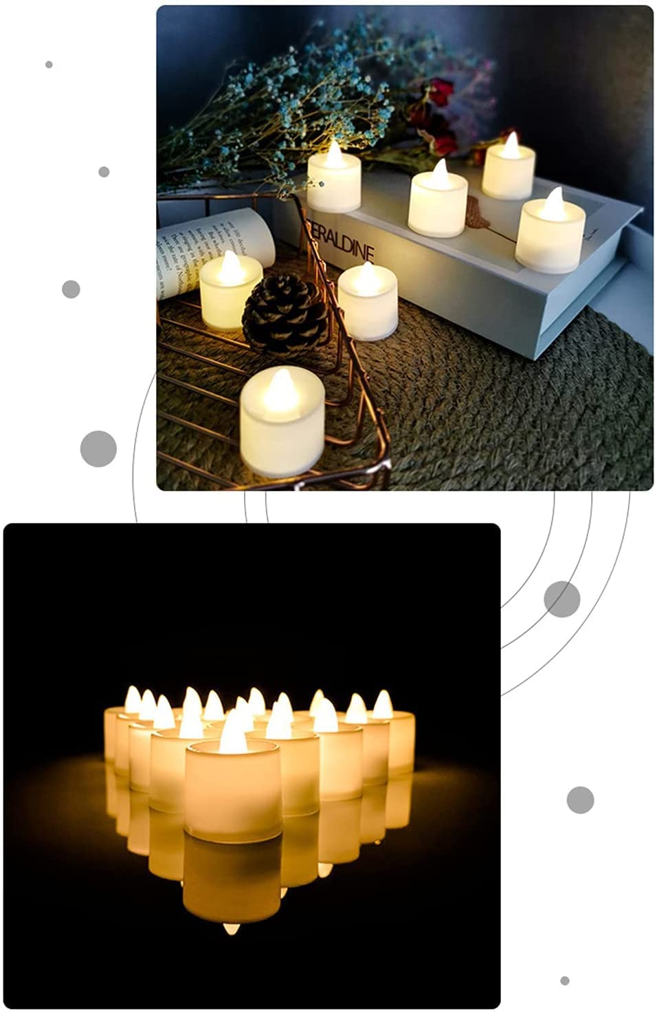 （48個）LED 円筒形 キャンドル セット 48個）LED 円筒形 キャンドル セット 48個）LED キャンドル 円筒形 48