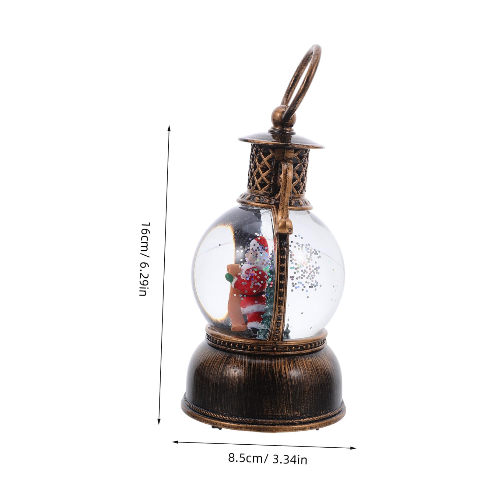 PRETYZOOM Globo di Neve Carillon Natalizio Lanterna Decorativa Luminosa Cavo USB Ornamento Musicale per Feste Decorazione Interna per Caminetti e Tavoli