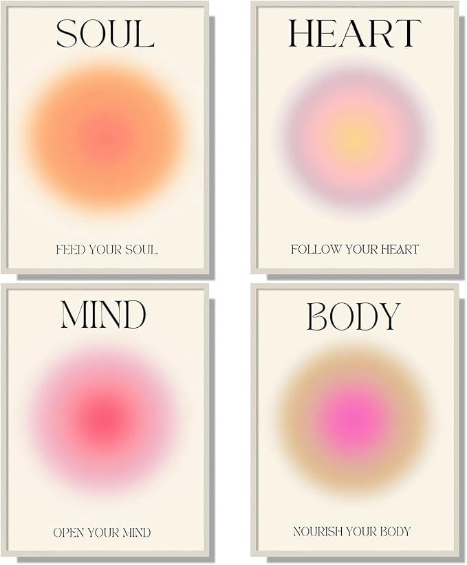 Aesthetic Wall Art: Colorful Abstract Halo Posters for Positive Vibes