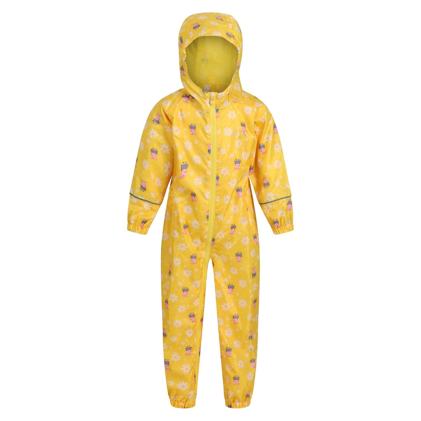 Regatta Yellow Peppa Pig 'Pobble' Waterproof Hooded Puddle Suit - Peppa Polka Dot
