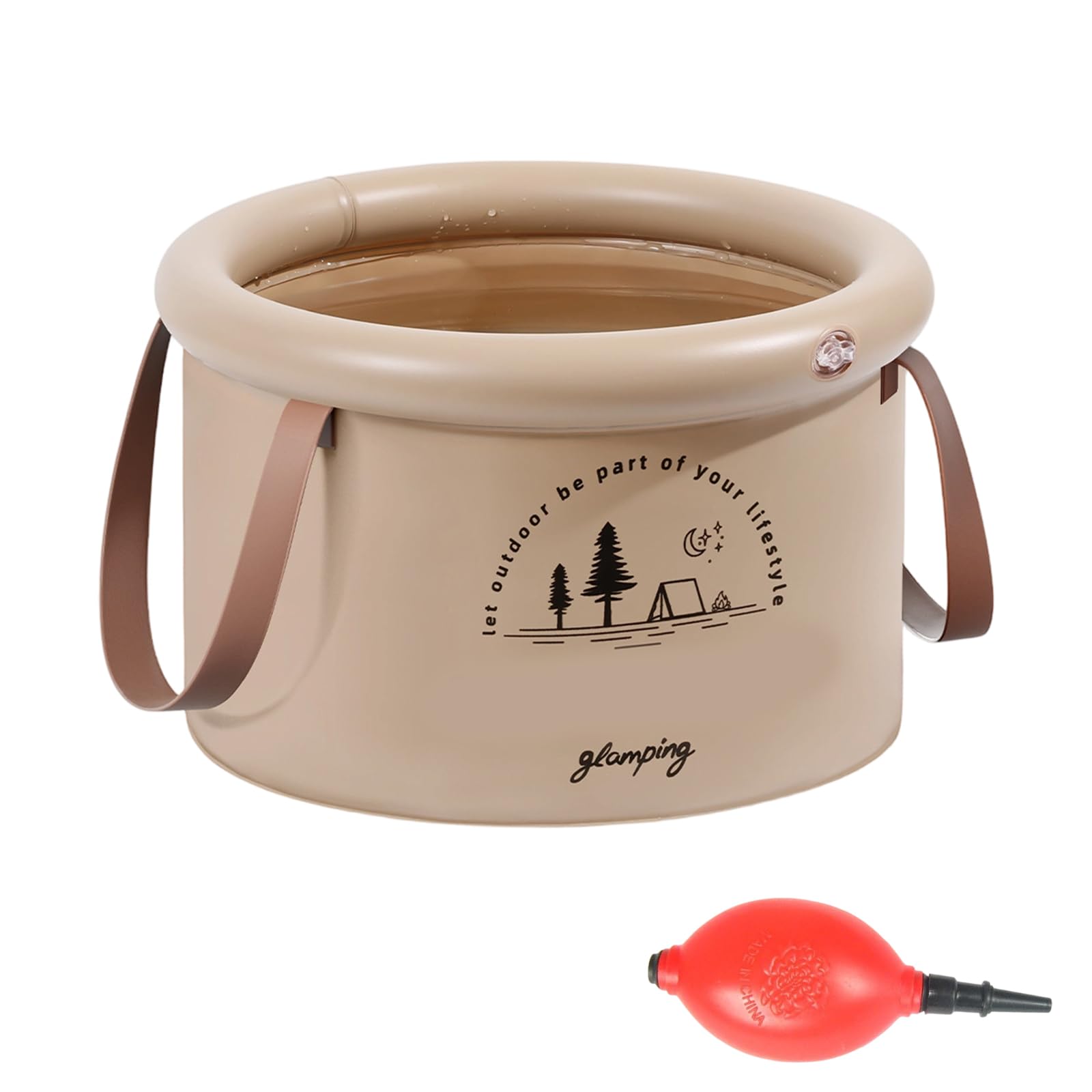 Qusinfc Portable Pet Bath Basin with Carrying Handle Designing for Camping Laundry and Kids Bath Time Travel Wash Bowl for Camping