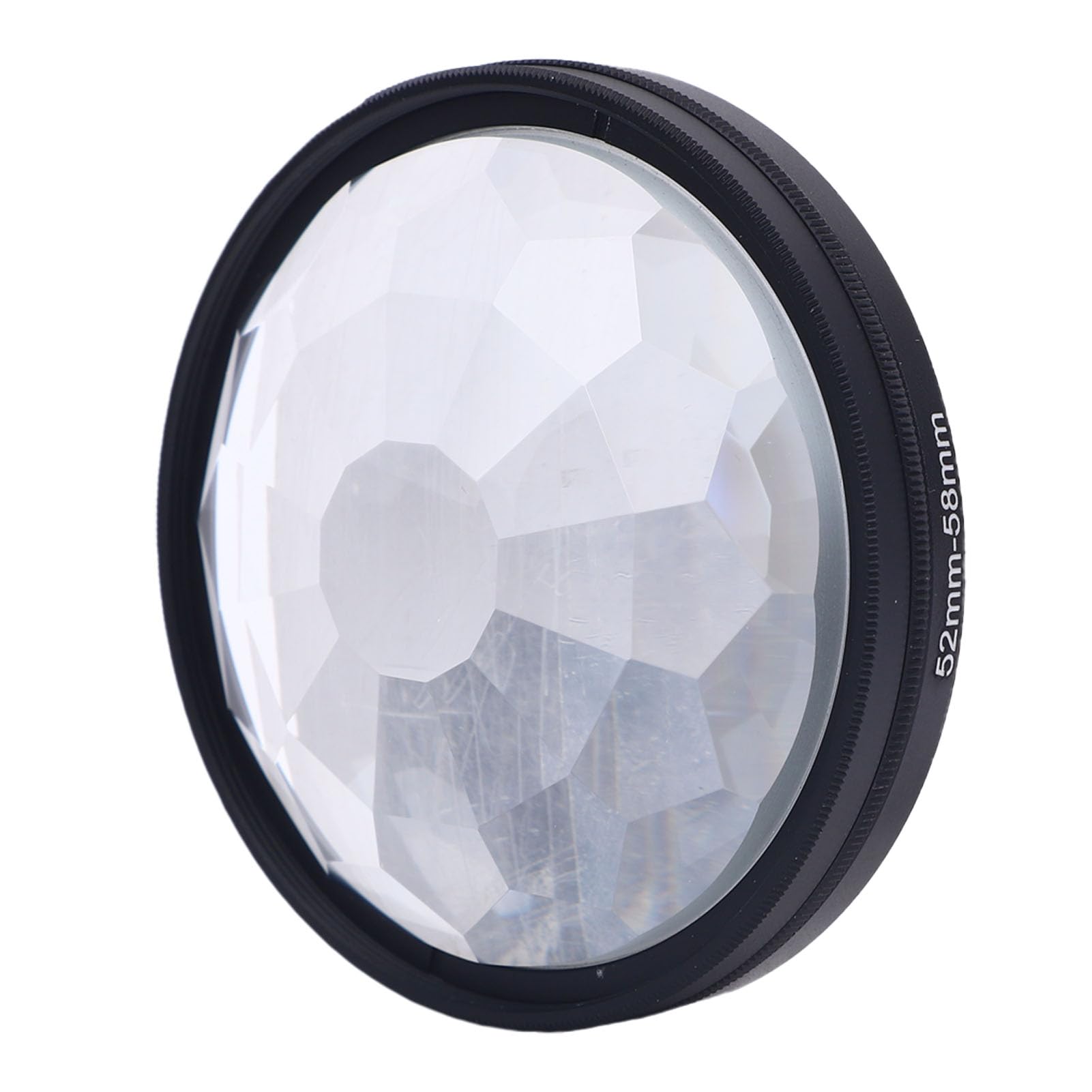 Filtre de Kaléidoscope de 58 Mm, Filtres à Effet D'objectif de la Caméra avec Anneau D'adaptateur 52 Mm 58 Mm, Compatible avec L'objectif 52 Mm, Verre Cristallin Prism pour la