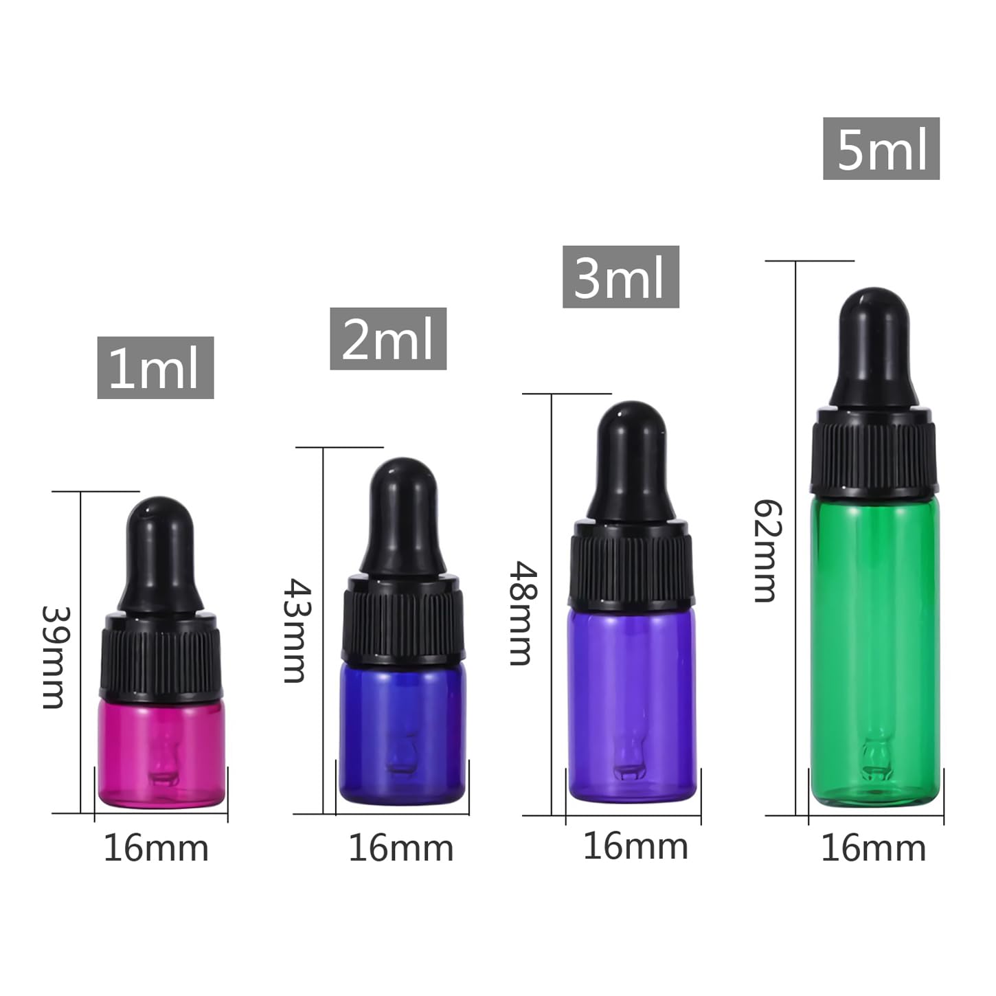 20 Bottigliette Vetro Blu Da 5ml Con Contagocce - Per Oli Essenziali, Aromaterapia E Liquidi Preziosi - Foto 11