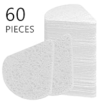 Vista 2 de 60 esponjas faciales para limpieza, esponjas comprimidas faciales, esponjas cosméticas 100% naturales para limpieza facial, mascarilla exfoliante