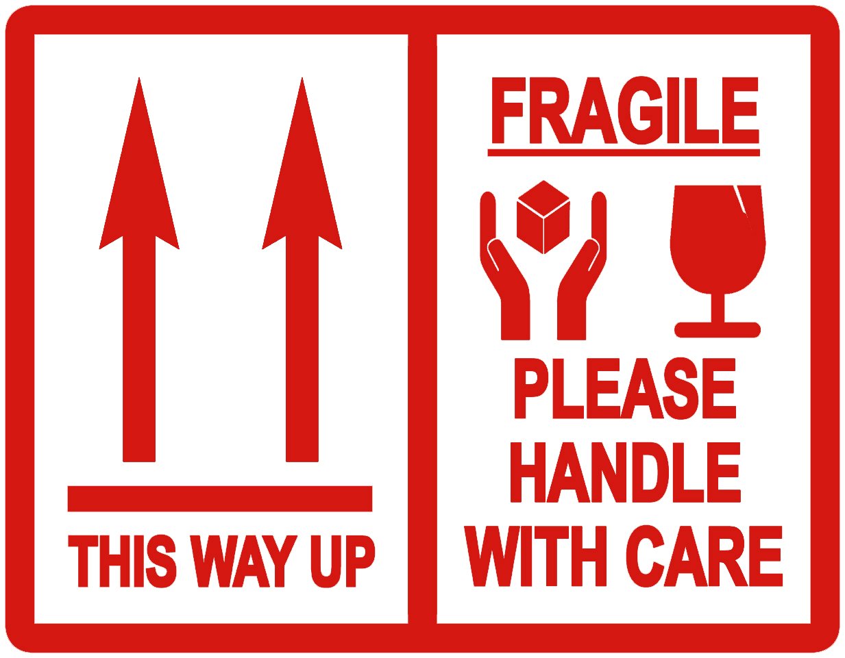 Buy 80 X 103mm Pack Of This Way Up Fragile Please Handle With Care 