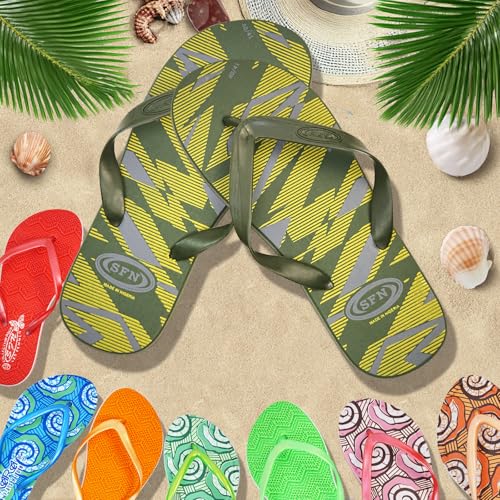 Men's Flip Flops – Quick-Dry, Non-Slip Lightweight Sandals for Beach, Pool, Summer & Outdoor Activities (Dark Green)4