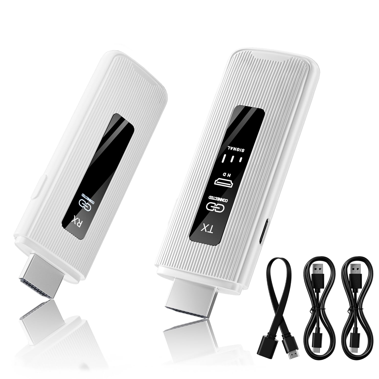 ICZI HDMI Wireless Trasmettitore e Ricevitore HDMI Senza Fili Doppia Banda 2.4/5GHz 164FT/50M con LED per Streaming Video Audio File da Laptop, PC a HDTV, Proiettore, Monitor