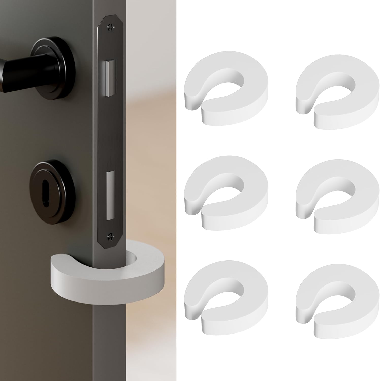 Door Pinch Guard and Door Slam Stopper 6pk. Use Safety Door Guard Made of Soft Foam to Keep Door Open. Serves As a Protector for Kids by Arcleer