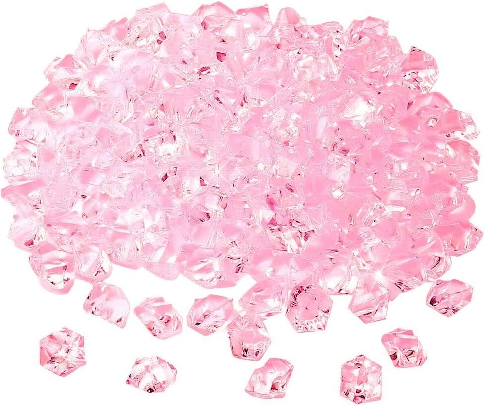 Firstly Traders 100g Acrylic Ice Rock Cubes Gems for Arts and Crafts, Vase Fillers Decoration Stones, Shiny Pebbles(Pink)-picture-10