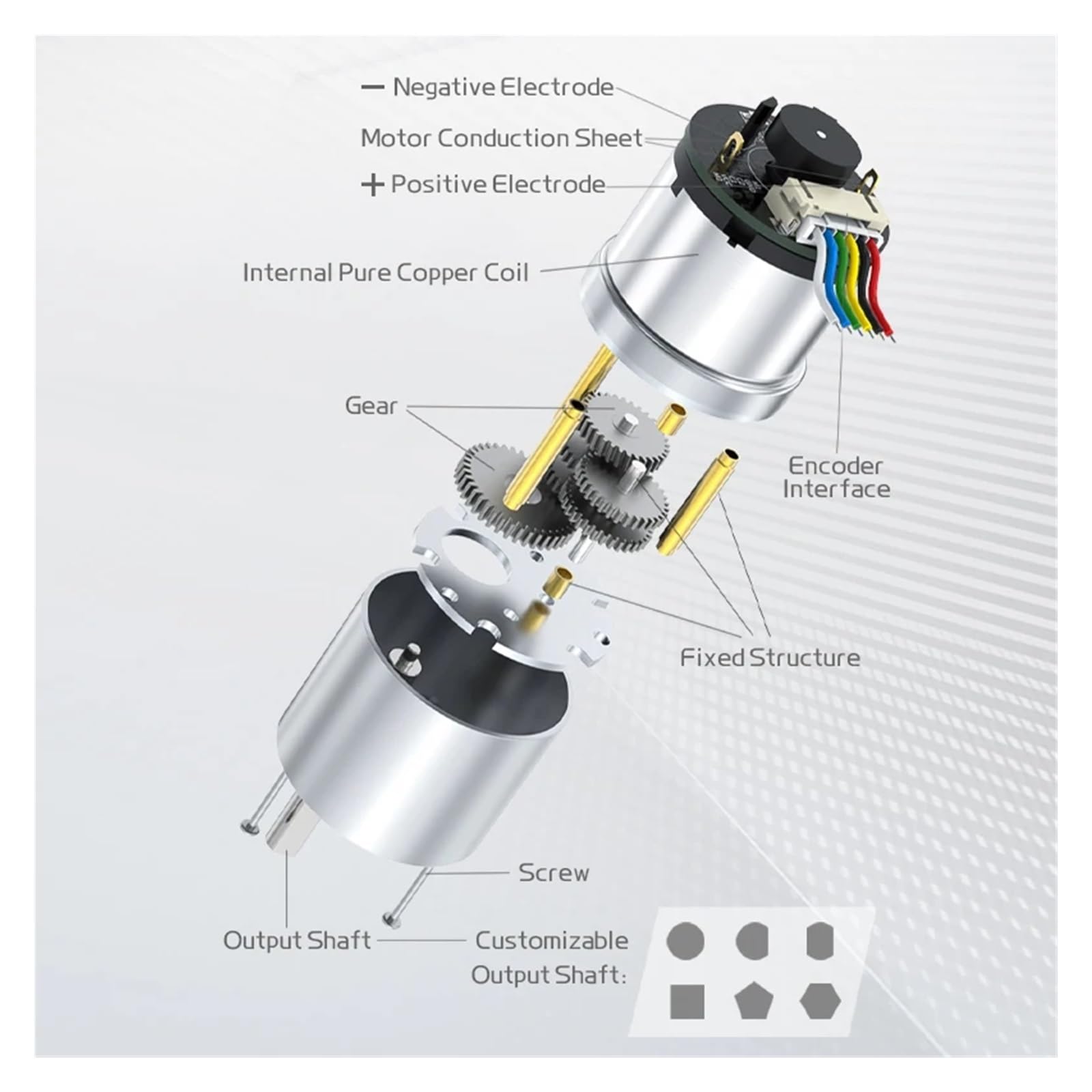 KACOME JGB37-520 Hall Encoder Miniature DC Geared Motor 6V12V