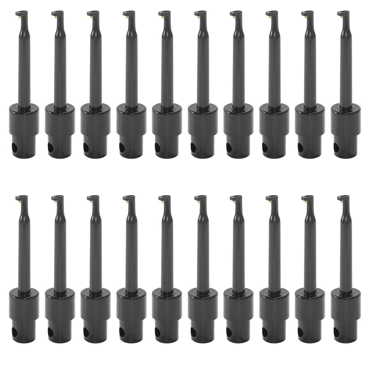 SYLEN 20 Pack Black Plastic Hook Clip Fishing Lure Bait Holder Display Tool