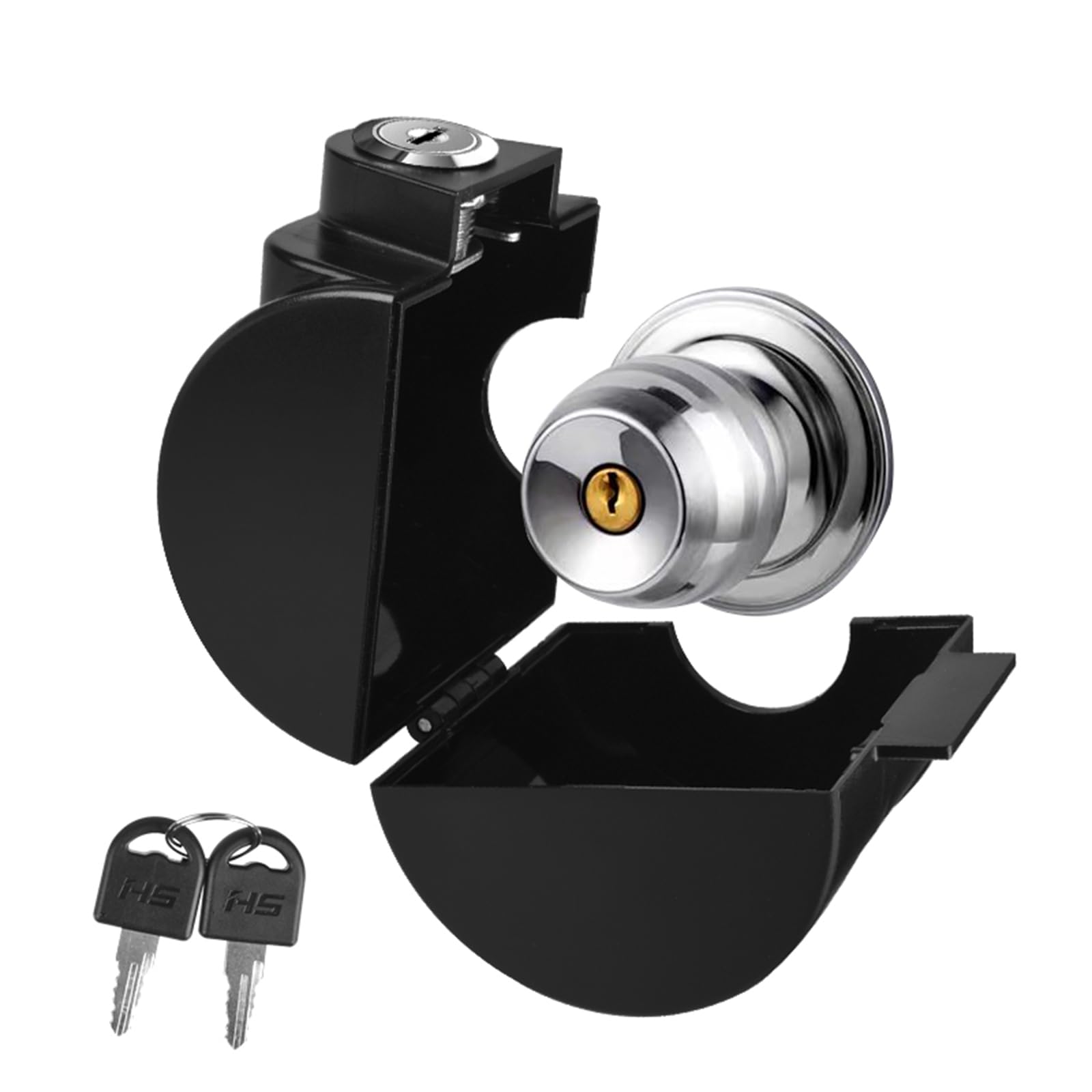 Gasce Door Knob Lockout Device (att Black, Padlock Not Included). Door Handle Lock - Prevents
