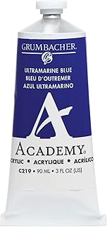 Grumbacher 90-ml Metal Tube Academy Acrylic Paint, Gloss, Ultramarine Blue, 3 Fl Oz (Pack of 1)