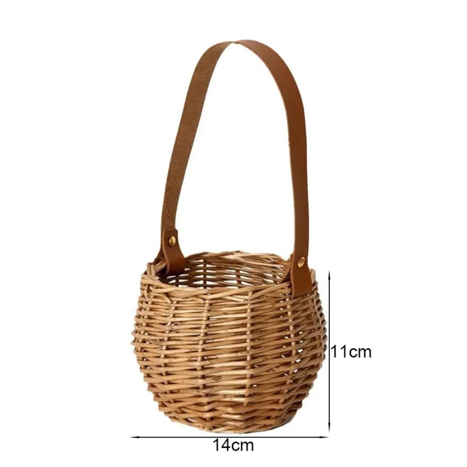Générique Ceinture de panier fleurs suspendue marron, Pot rond tissé, ornement bureau, en osier, for balcon et terrasse