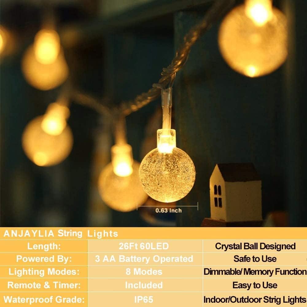 ANJAYLIA Guirlande lumineuse LED à piles
