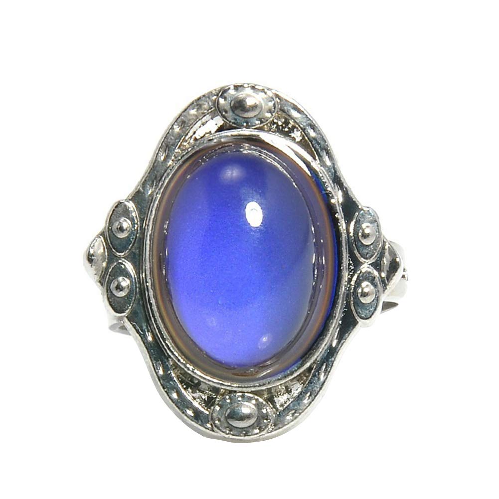 SEniutarm Engagement Love Rings Wedding Bands Vintage Unisex Mood Changing Color Ring Adjustable Temperature Control Band for Women/Girl Finger Rings DIY Jewelry Gifts