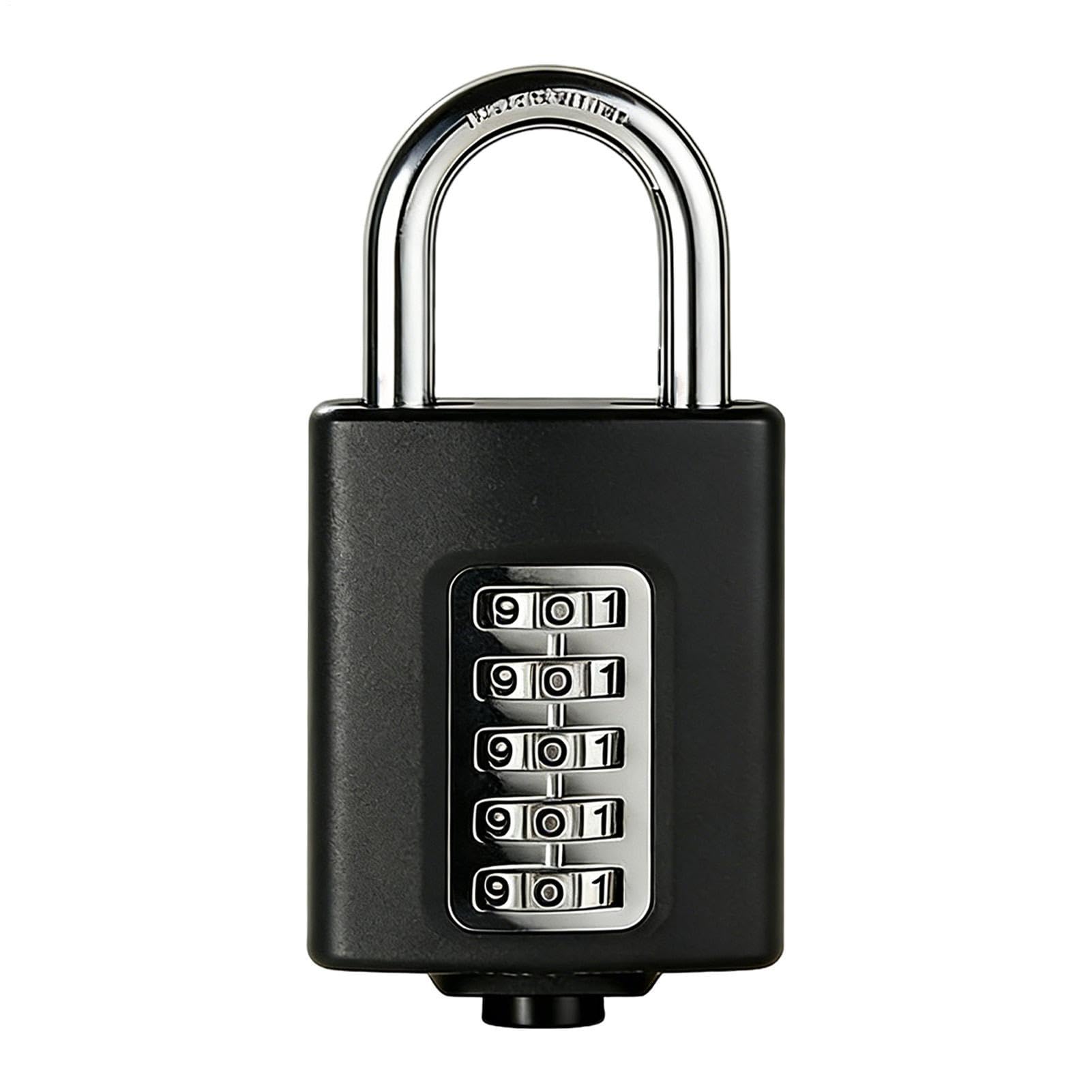 Cerradura codificada portátil y candado de herramientas negro impermeable para taquilla de gimnasio