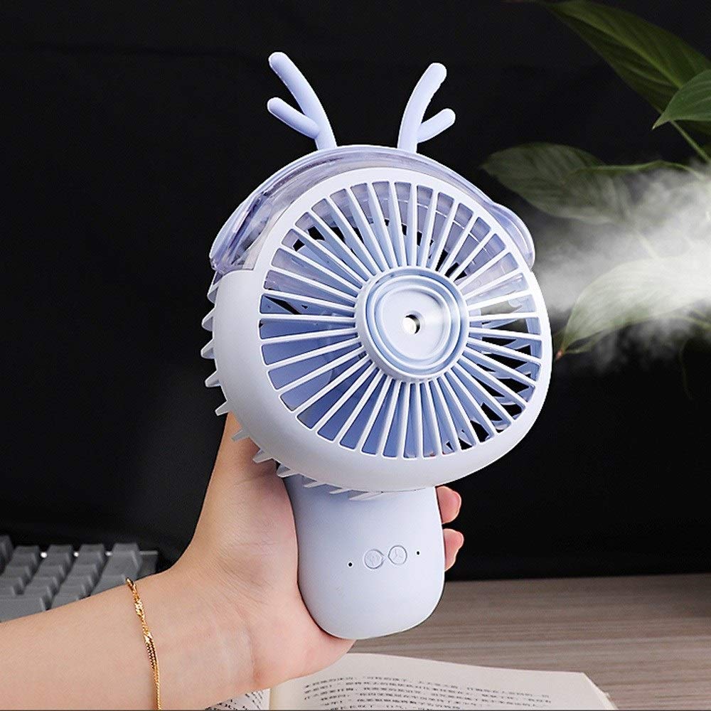 Szblk Fan Mini Fan Hand Held Fan USB Personal Fan Desk Fan Suitable for Office Room Outdoor Household Traveling (Color : Blue)