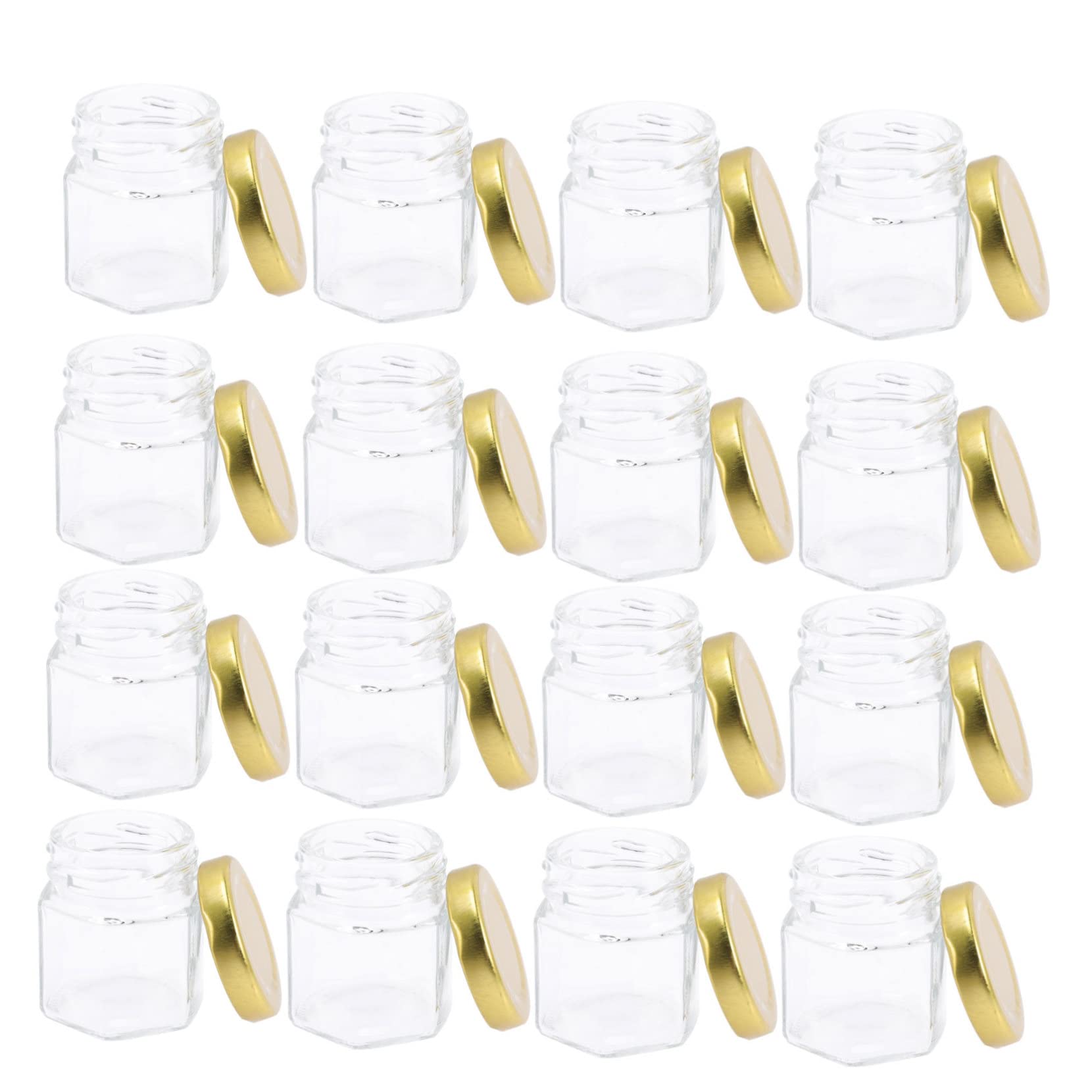 Alipis 20pezzi Barattolo Esagonale Piccolo Con Per Alimenti Spezie Corpo Trasparente Resistente Durevole Da Usare Contiene Cibo Fresco Fuoriuscite Condivisione Amici Dimensioni Piccole
