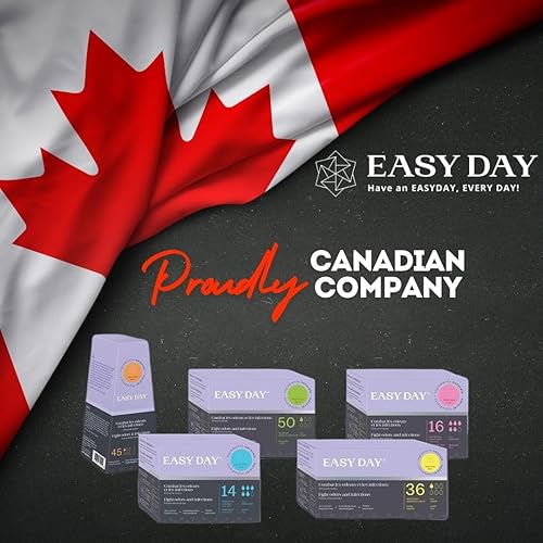 Miniatura 2 de EASYDAY Flujo pesado (2 en 1 y almohadillas femeninas de fuga de vejiga ligera) con alas, pieles sensibles, sin perfume, transpirable, ultradelgado,