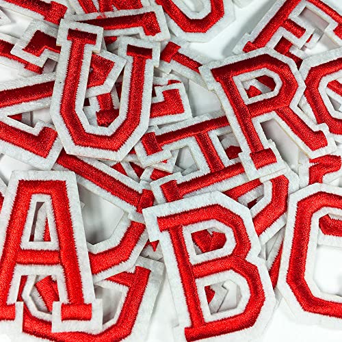 52 Pcs 2" Iron-On Letter Patches By A-Z Alphabet Appliques, 2 Set Letter Patches For Clothing, Diy Craft, Ej-2018 (Red) #TOP3