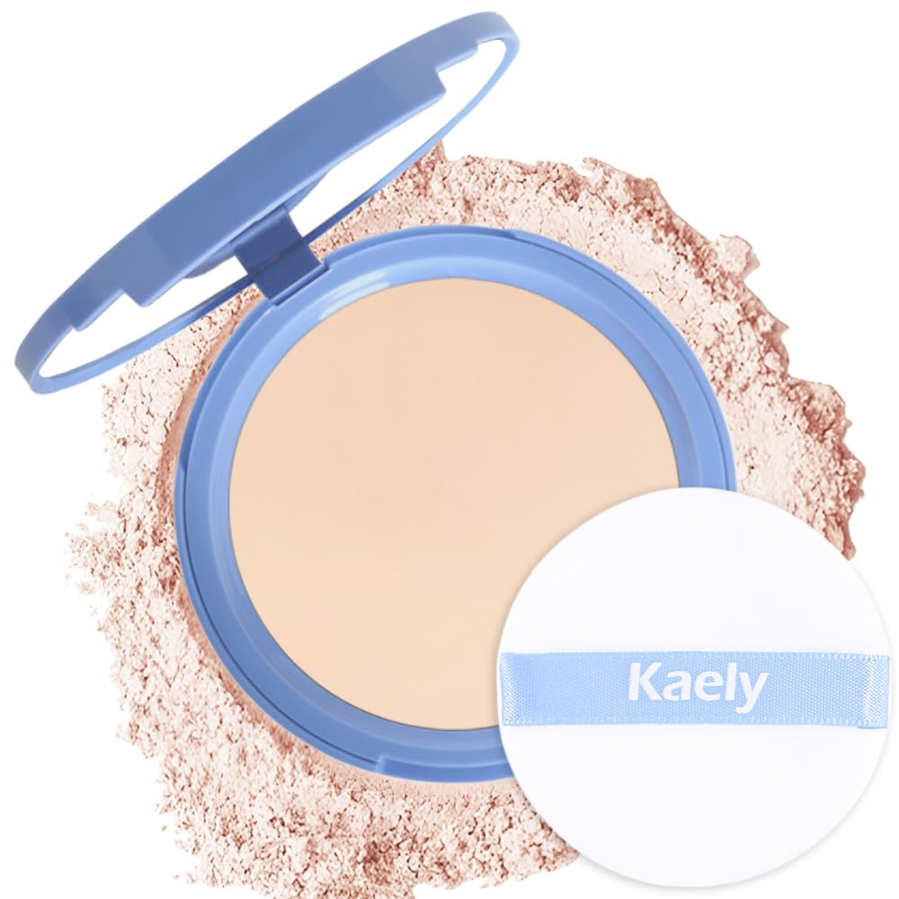 Kaely Oil Control Face Pressed Powder, Perfection Matte Compact Powder, Long Lasting Waterproof Finishing Powder Makeup, polvo compacto de maquillaje,
