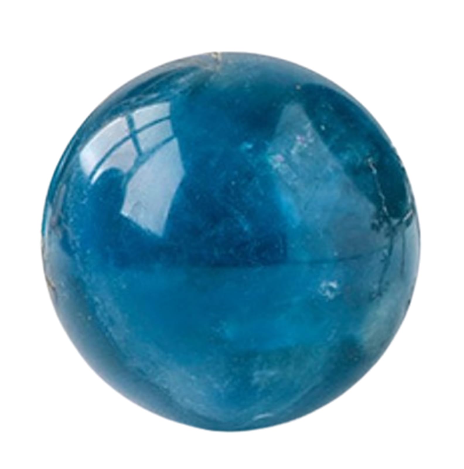 Bola de Cristal de Fluorita Azul con Soporte, Bola de Piedra Preciosa de Esfera de Cristales Naturales, Bola Redonda de Piedra Pulida de Energía Curativa, Decoración del Hogar,60~70mm