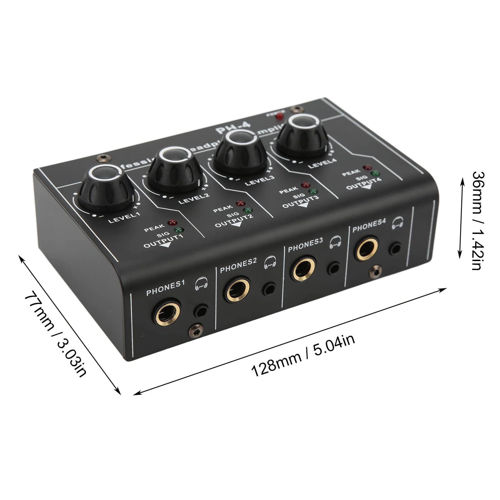Conmutador de Auriculares de Audio, Divisor de Amplificador de Auriculares Profesional de Metal Mini Entrada con Cargador para PC para Auriculares para Mezclador de Sonido