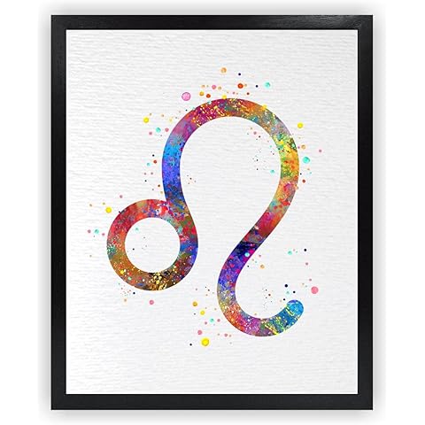 Dignovel Studios 8X10 Unframed Zodiac Sign Symbol Leo Lion Astrological Signs Astrology Abstract Love Motivational Generous Watercolor Art Print Home Office Wall Décor Poster DN689