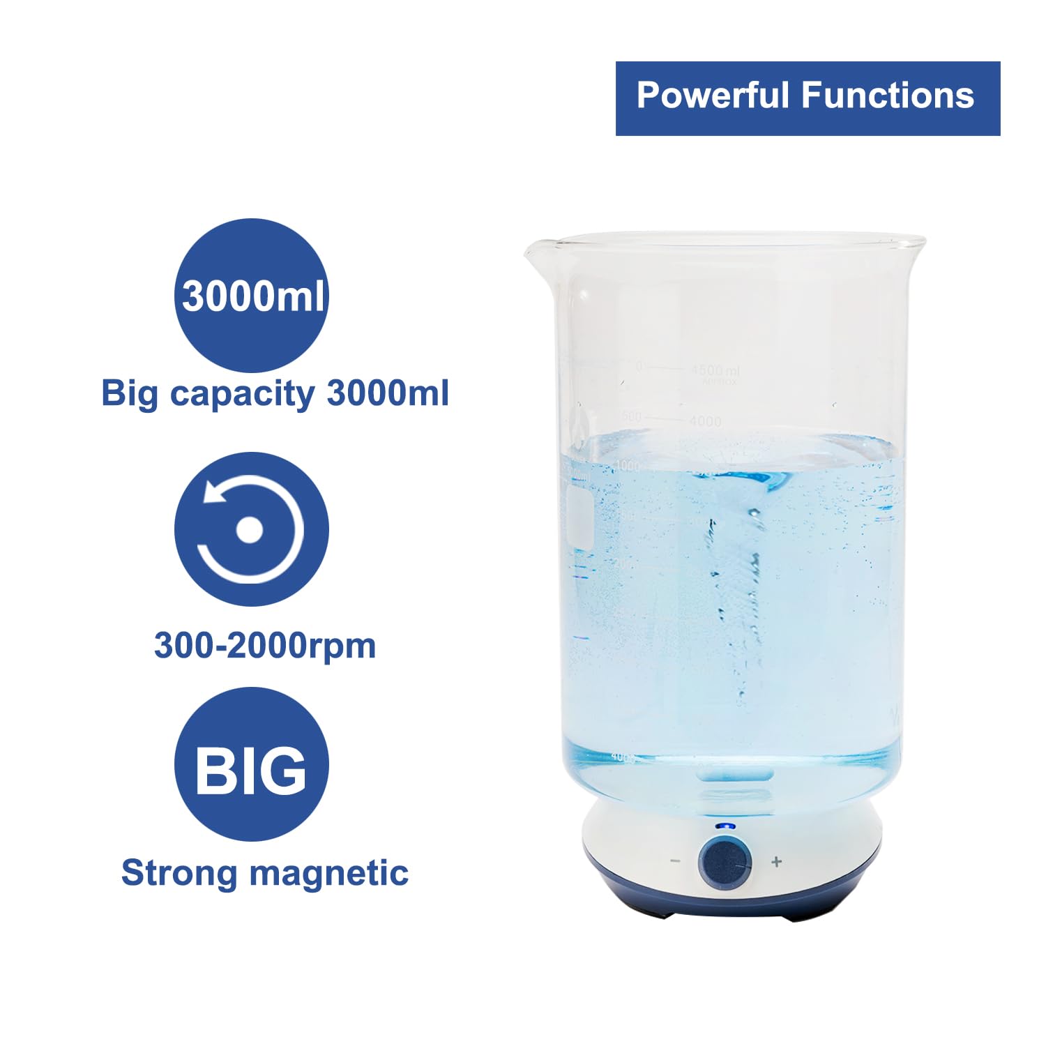 ONiLAB Magnetrührer mit 4PCS Rührstäben，Magnetrührer mit Rührkapazität 3000ml (keine Heizung)
