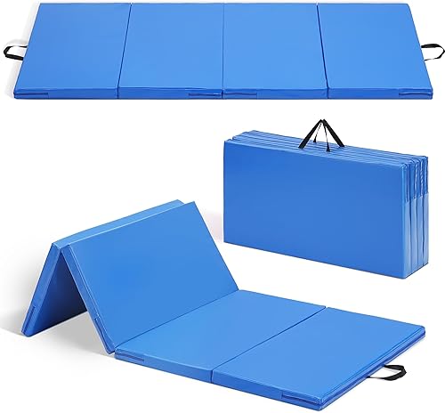 ZENOVA Gymnastics Mat 6'x3'x2'' 10'x4'x2'' Exercise Mat Gym Mat for Home Aerobics Workout Foldable Tumbling Mat Children Gifts