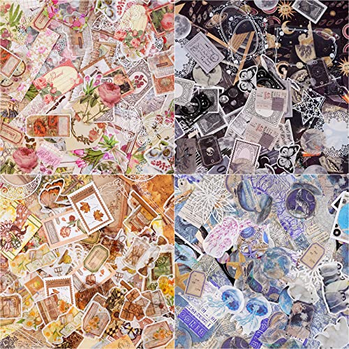 400 Pieces Scrapbooking Supplies Journaling Vintage Scrapbook Stickers Diy Retro Collection Paper Decals For Art Craft Journaling Notebook Collage Album #TOP1