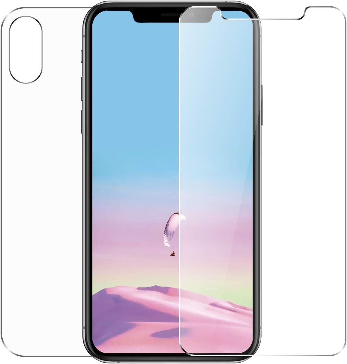 Conleke Front Back Screen Protector for iPhone Xs Max, Tempered Glass [3D Touch] Front Rear Anti-Fingerprint/Scratch Compatible with iPhoneXs Max (Thin) (Front & Back,6.5inch)