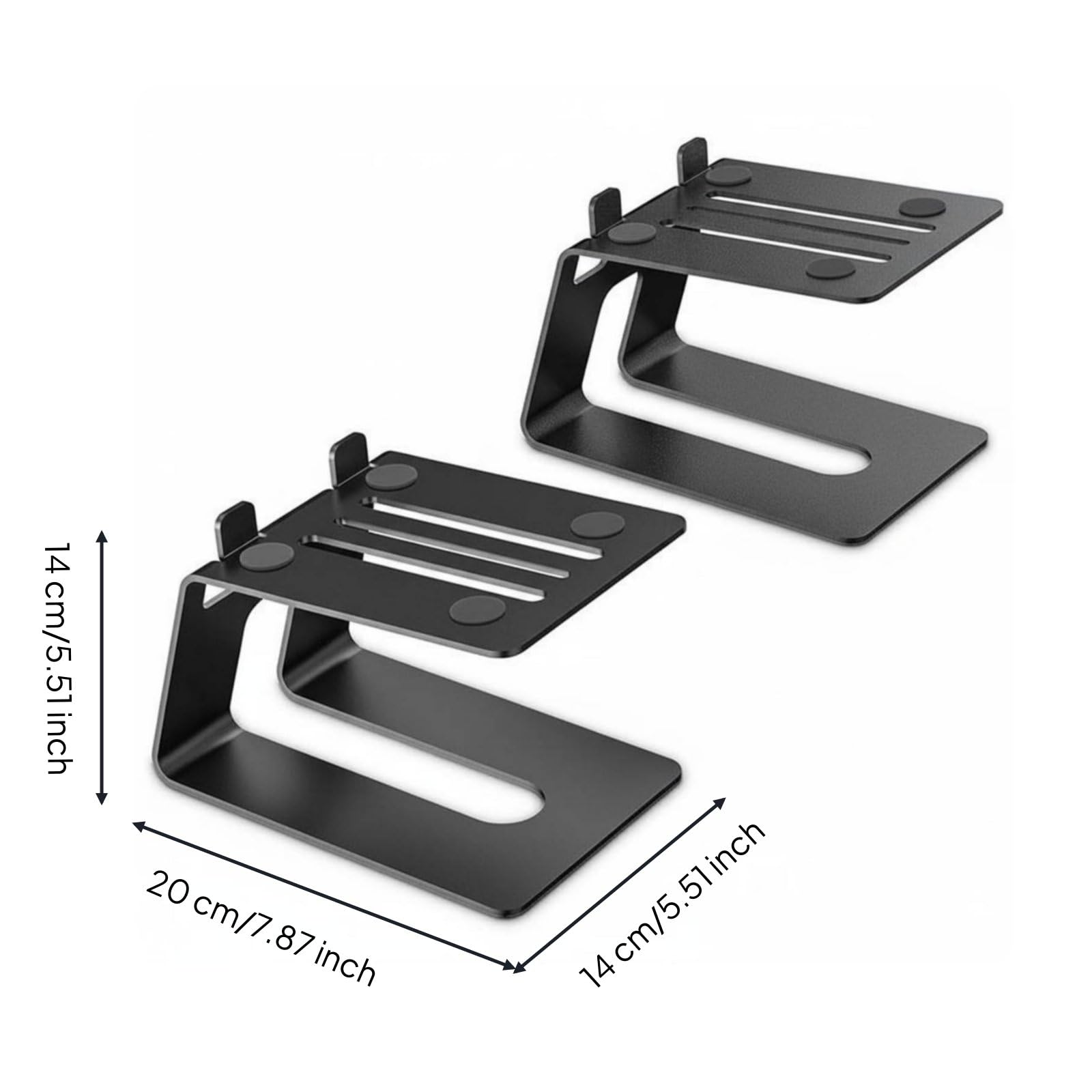 Support d'Écran Moniteur Réhausseur Enceinte Bureau Structure Métal avec Patins Antidérapants et Légère Inclinaison pour Fidélité