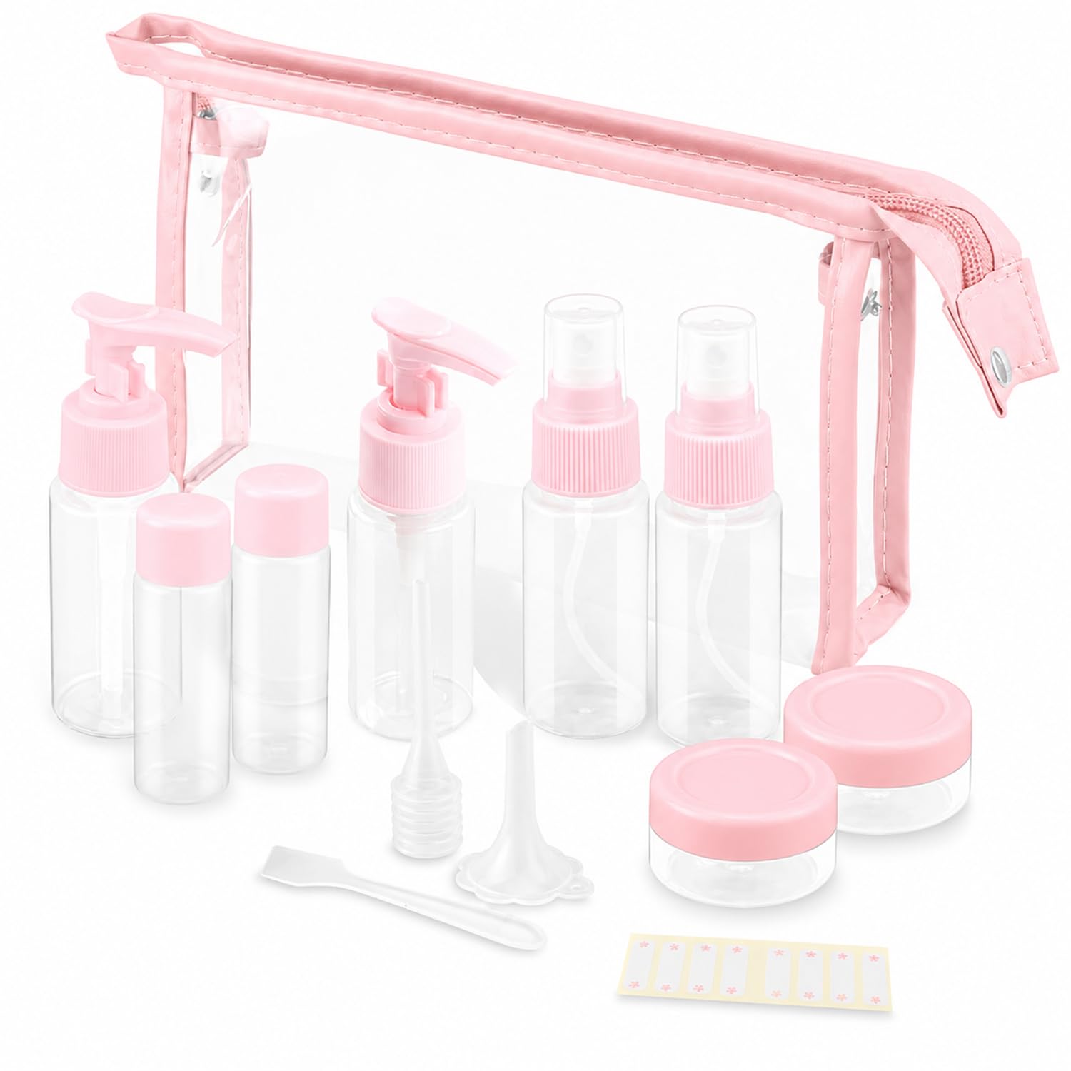 Photo 1 of Vitog Travel Bottles Kit, TSA Approved Leak Proof Portable Toiletry Containers Set, Clear PET Flight Size Cosmetic Containers for Lotion, Shampoo, Cream, Soap, Set of 11