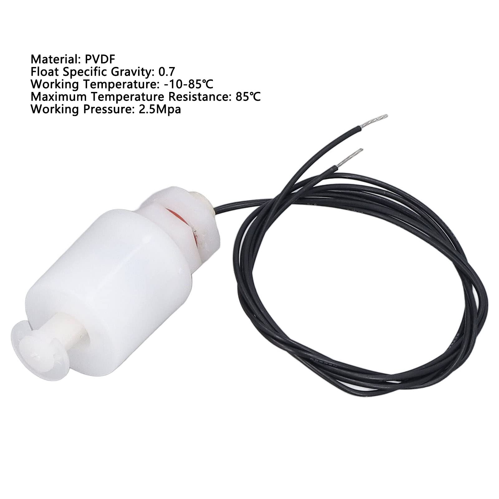 PVDF Float Switch, Liquid Level Detection Alarm Sensor Water Detection Remote Sensor Alkali for Ground Water Bilge Pump and Water Tank