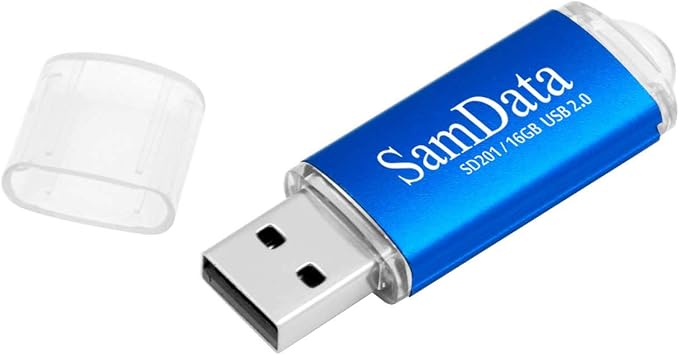 SamData 3 Pack 16GB USB 2.0 Flash Drive Thumb Drives Memory Stick, 3 Colors: Black Blue Green