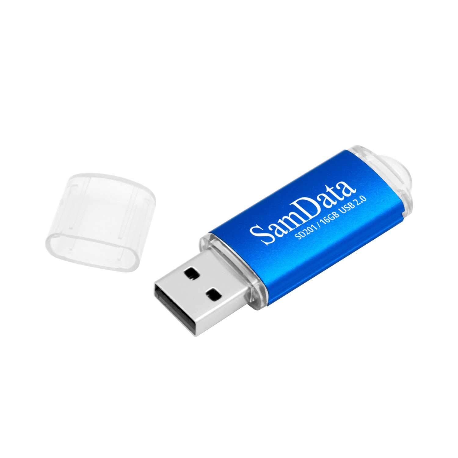 SunData - Memoria USB 2.0 de 16 GB (3 Unidades), Color Negro, Azul y Verde