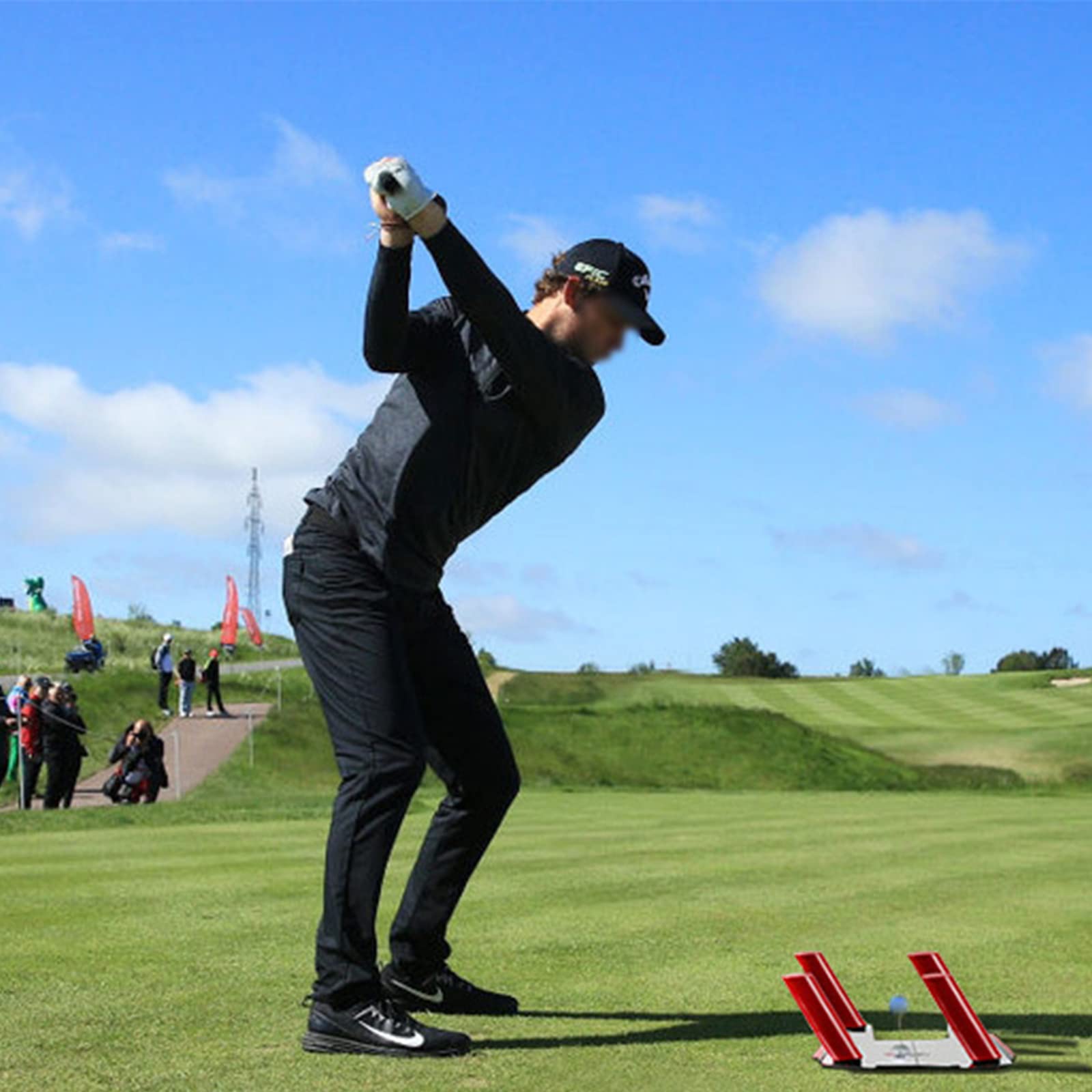 DYTWXG Golf-Putting-Ausrichtungsspiegel, tragbarer Übungs-Putting-Trainer, Unterstützung bei der korrekten Körperhaltung, Putting-Trainingszubehör, tragbarer Putting-Trainer für Schwungübungen