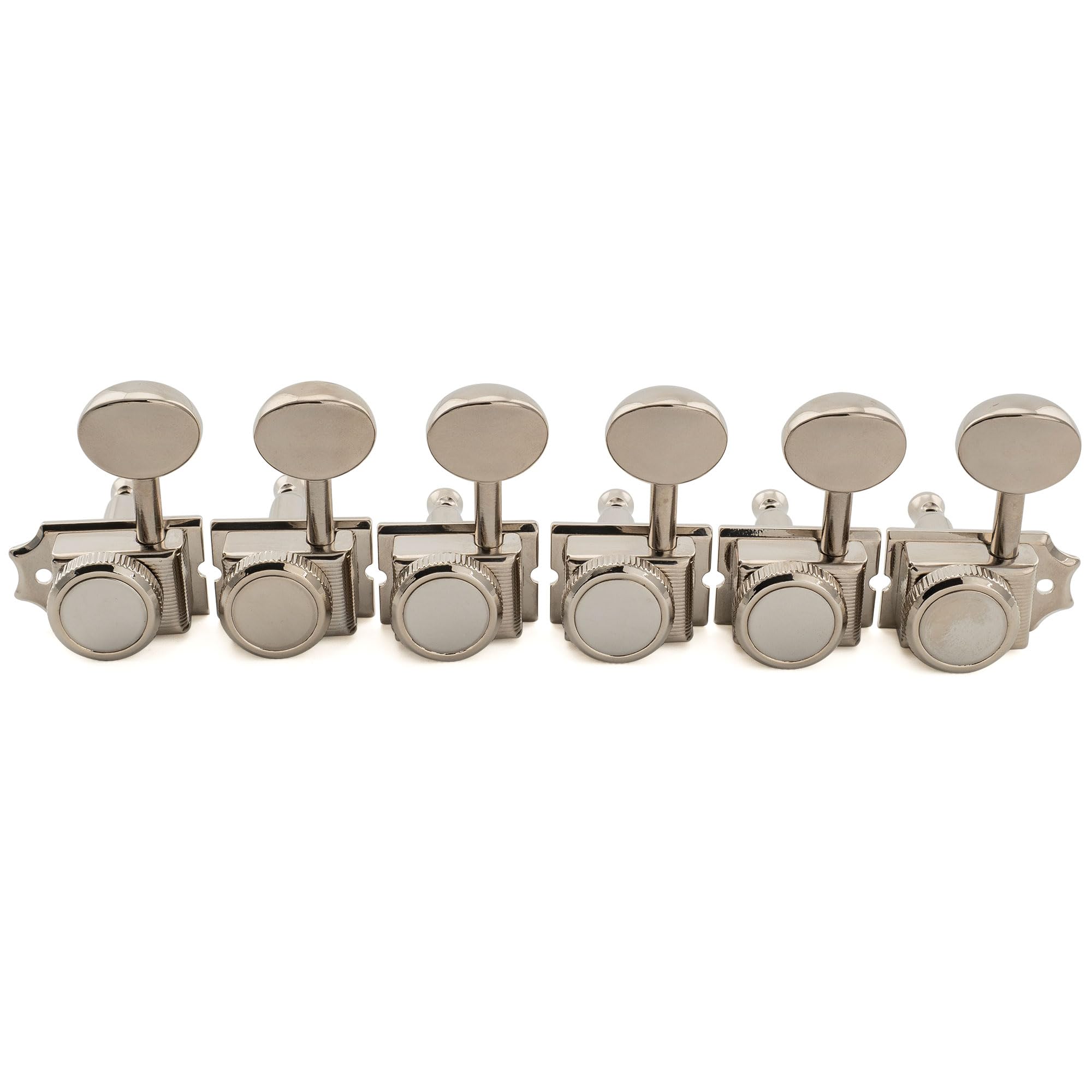Musiclily Pro R18T-13 Mancino L6 Staggered Meccaniche Autobloccanti Nickel | Semi-Sigillato, Paletta Ovale Vintage , per Chitarra Elettrica Acustica