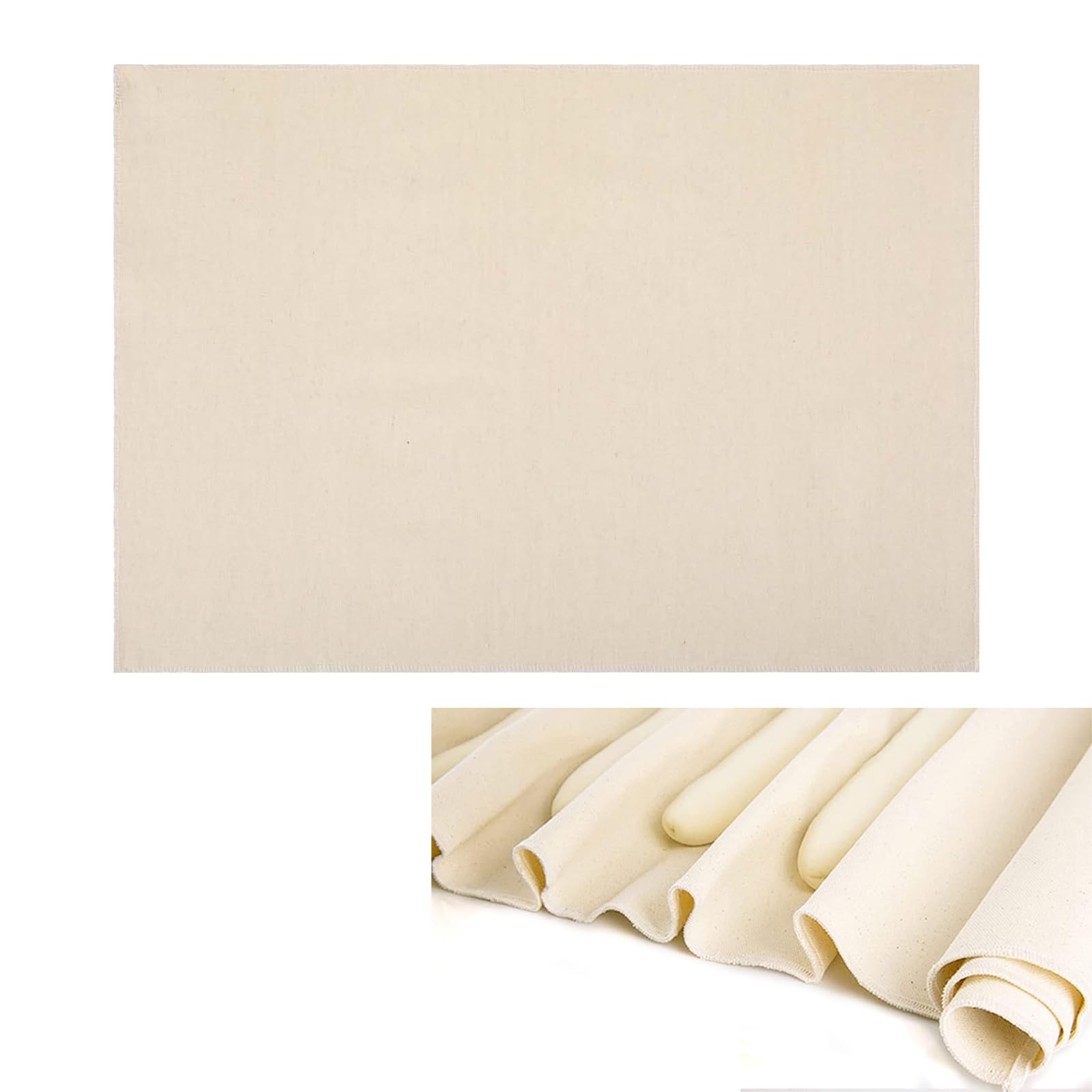 nalaina キャンバス地 発酵布 パンマット 45×77cm 綿100% パン焼き布 二次発酵 パンこね台 パン作り道具 製菓道具 キッチン用品
